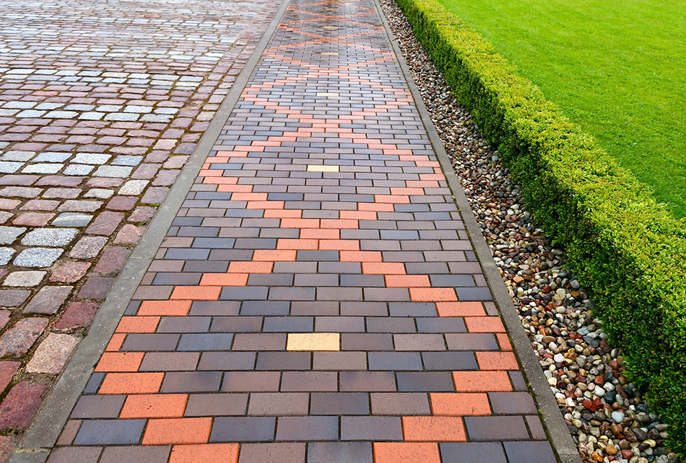 designed brick walkway