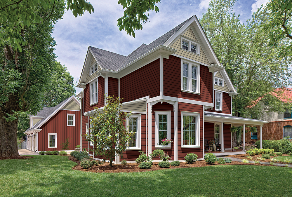 Maroon painted house