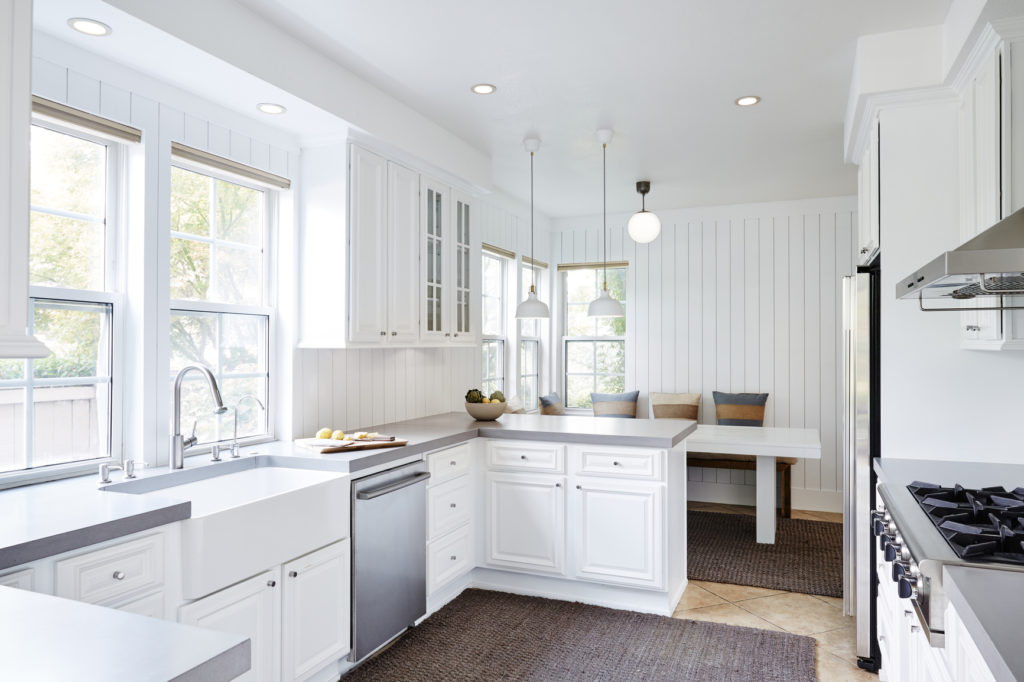 white clean sunny kitchen