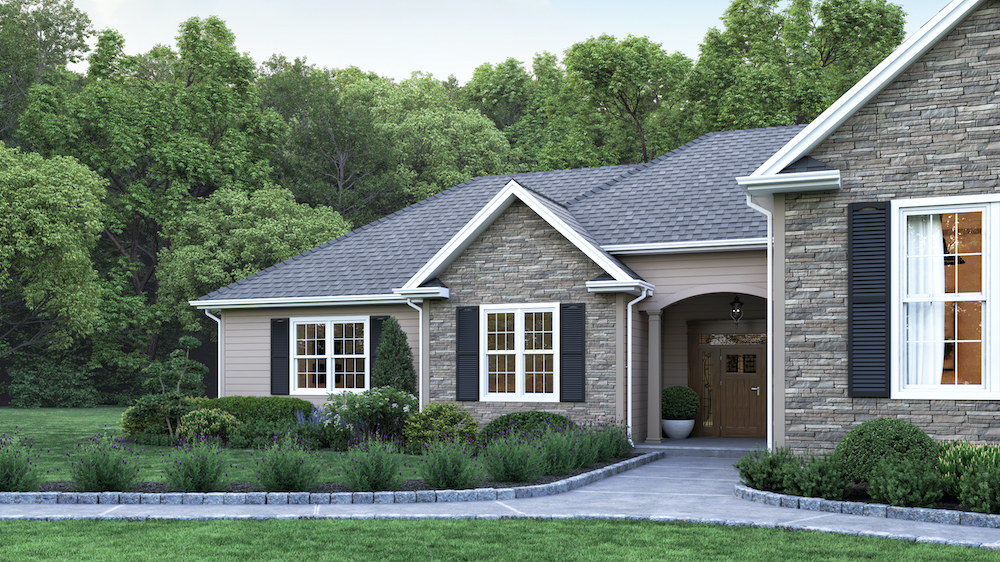 Front of house stone siding