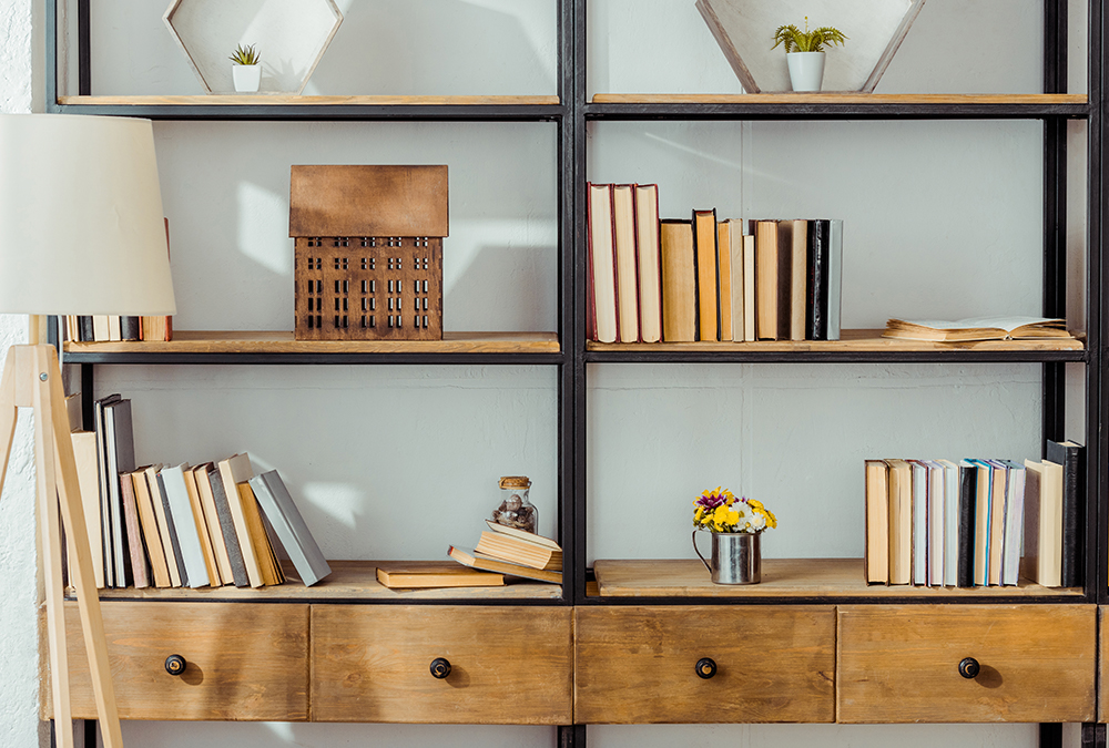 Wood minimalist bookshelf