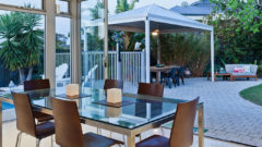 outdoor dining space