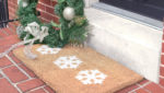 snowflake doormat and wreath