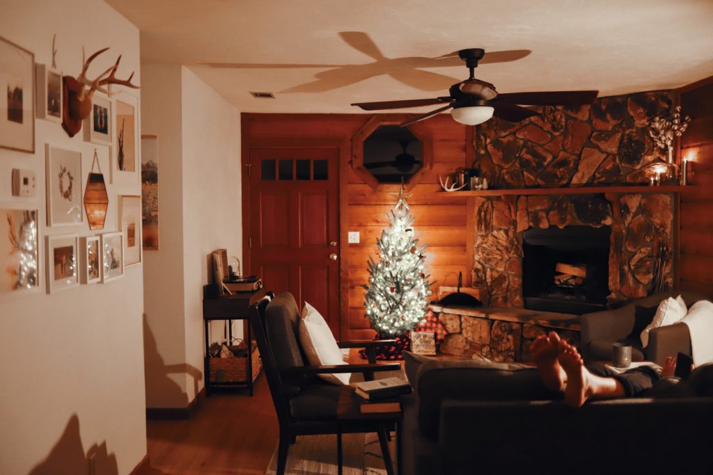 cozy room christmas tree